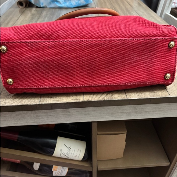 Michael Kors Red Tote with Brown Leather Handles - Picture 7 of 13